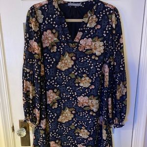 Navy flowered Octavia dress